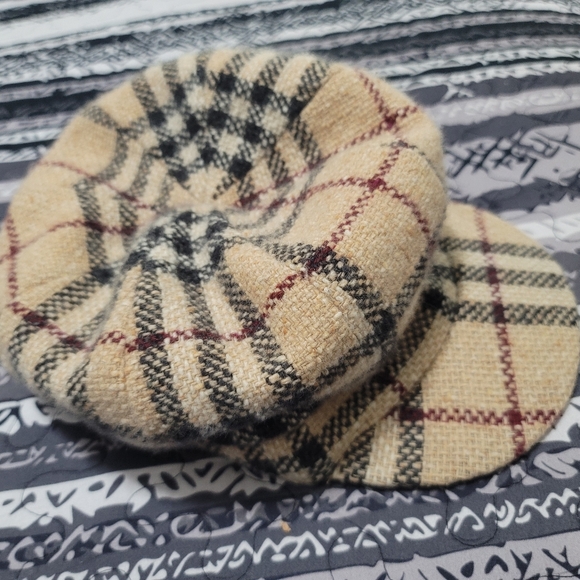 BURBERRY London Nova Check Newsboy Hat Wool/Angora/Cashmere blend slouchy Sz M - Picture 3 of 11